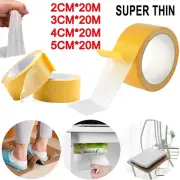 20M Heavy Duty Super Thin Double Sided Adhesive Translucent Tape Strong Fixation