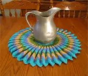 Ruffled Doily 21" Beach House Tropical Coastal Ocean Home Table Decor Crochet