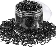 Hicarer 2000 Pack Mini Rubber Bands Elastic Hair Bands Soft Hair Ties with Box for Children Hair Braiding Hair Wedding Hairstyle (Black)