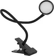 Clip On Rechargeable Reading Light Warm LED Book Light, USB Dimming Easy for Eyes, for Reading in Bed, Car & Travel(A Black)