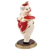 Bejeweled FANCY NANCY Waitress Pig Trinket Box