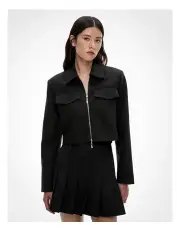 [Witchery] Crop Zip Front Jacket in Black