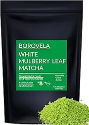 Japanese White Mulberry Leaf Matcha Style Powder - Green Superfood - Caffeine Free - Natural Green Coloring 100g bag