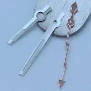 Rose Gold Silver Trim Lightning Second Hand Watch Hands for NH35 NH36 Models