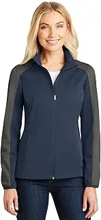 [Port Authority] Ladies Active Colorblock Soft Shell Jacket. L718 Dress Blue
