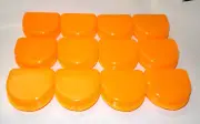 12 Dental Orthodontic Retainer Denture Mouth Guard Case Bleach - Tangerine