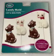 Make n Mold Candy Melt Mold Cute Cat and Dog Shaped Pops Holiday Lollipop NOS