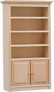 ERINGOGO 1pc Solid Wood Cabinet Model Small Bookshelf 1 12 Scale Dollhouse Accessories Mini Bookshelf Dollhouse Storage Shelves Dollhouse Bookcase 1 12 Scale Miniature Bookcase Beige Wooden