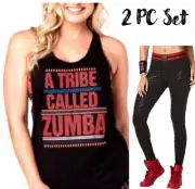 Zumba Wear 2Pc Tribe Called Zumba Tank and Next Level Long Leggings Size XS