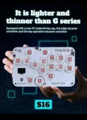 Haute42 S16 Leverless Arcade Stick, with DIY RGB & Turbo Functions, 1ms Input
