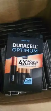 5 PACKS 6 count batterie Duracell Optimum AAA Batteries Alkaline Resealabq