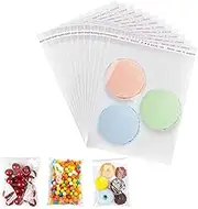 Proxima Direct 300 Pack 4 x 4+1.12 inches Cookie Bags Clear Self Adhesive Plastic Treat Biscuit Bakery Bags for Gift Giving, Packaging Cookies,Favors,Party Faver Supplies