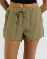 [Mooloola] Mooloola Women's Juno Shorts in Olive Green Size 8 8 Olive Green