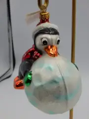 1996 Christopher Radko Penguin With Snowball "Snow Biz" 98-155-0 Ornament J3-7