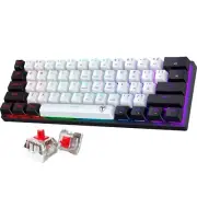 Portable 60% Mechanical Gaming Keyboard,Wired Ergonomic Keyboard with Red Swi...