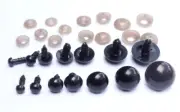 6-40mm Large Black Teddy Bear Plastic Screw Safety Eyes Stuffed Toy Animal Doll