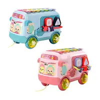 在飛比找PChome24h購物優惠-寶寶巴士 益智玩具車 七彩敲琴 搖鈴 形狀對對碰