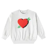 [Mini Rodini] Mini Rodini Arrowed Heart cotton chenille sweatshirt Y 6/7 grey