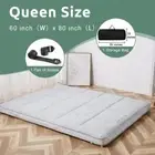 BOZTIY Floor Mat Sleeping Pad Foldable Roll Up Mattress 4" Polyester Queen Gray