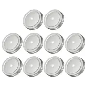 70mm/2.76" Tin Plate Mason Jar Lids with Straw Hole Canning Cap, Silver 10Pcs