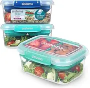 [Sistema] To Go Stax Food Storage Containers | Airtight Containers With Tray | Leakproof Seal | Easy Locking Clips | BPA-Free