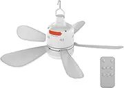 Tent Fan for Camping Hanging | Canopy Fan | Gazebo Fans Outdoor Hanging Ceiling Fans with Light | Portable Ventilation F-an with Remote Control and Extension Hook for Patio,RV
