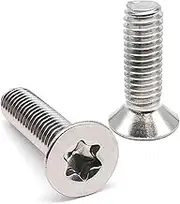 5/10 M5 M6 M8 Length 6-40mm 316 A4 Stainless Steel Torx Flat Countersunk Head Tamper Proof Anti-Theft Bolt Screw(25mm,10pcs M6)