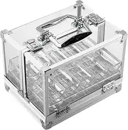 JunZheHub Acrylic Chip Case Holds 600 Chips and Includes 6 Chip Racks for Tabletop Gaming