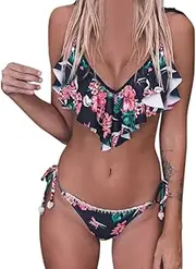 [Generic] Swim Sports Bra for Swimming Swimsuit Bandage Beachwear Swimwear Bikini Set Push-Up Print Brazilian Women Swimwears Tankinis Set Striped Shorts Set Women