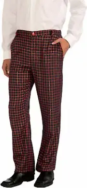 Forum Novelties Men's Christmas Plaid Pants, Medium, Green/Red