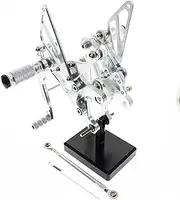 CNC Aluminum Alloy Motorcycle Rearset Footrest Footpeg Pedal Foot Peg Rear Set, for Yamaha, for YZF R1 YZFR1 1998-2003 2002 2001 2000 Motorcycle Rider Pegs(Silver)