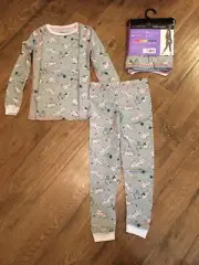 NWT GIRLS (S) 6/6X Cuddl Duds Thermal Warm Layers Waffle Knit 2-Piece Set