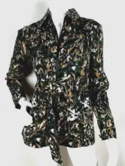 Ted Baker London Inniza Cargo Jacket Urban Print Collared Full Zip Pockets Sz 2