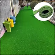 Artificial Grass Synthetic Artificial Grass Turf, Outdoor Garden Rooftop Construction Sites Fake Grass Turf Mat, Cuttable Playground Lawn Carpet, 2.5cm Thick