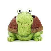 Micro Succulent Planter Pot Garden Decor Cactus Planter Turtle Flower Pot Holder Garden Decor Ornamental GREEN COLOR
