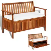Garden Storage Bench Solid Acacia Wood 120x63x84 cm