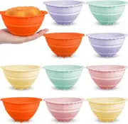 Domensi 10 Pcs 5 Inch Silicone Mini Banneton Bread Proofing Basket Collapsible