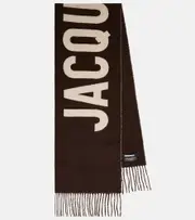 [Jacquemus] Jacquemus Écharpe logo virgin wool scarf One Size brown