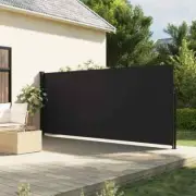 Retractable Side Awning Black 160x500cm Outdoor Shade Blinds Privacy Screen