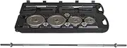 HCE 50kg Adjustable Hammertone Barbell & Dumbbell Set Pro-Grade Bars and Cast Iron Weight Plates Home Gym Equipment WOD, Crossfit, MMA, Fitness, Sports, Bodybuilding, Training, Weightlifting Workout - with Case