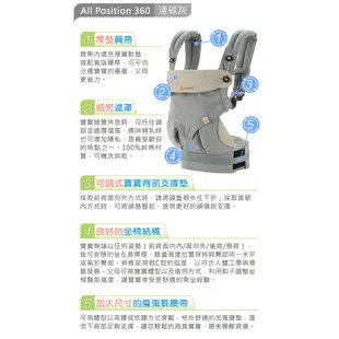 【美國ERGObaby】爾哥寶寶360度四向嬰童背帶 背巾 嬰兒背帶（LAVIDA官方直營）