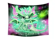 Green Sparkling Taurus Lil Dragon Tapestry