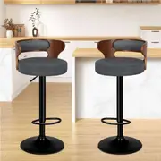 2x ALFORDSON Bar Stools Fabric Grey