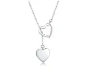 ORO BELLE Sterling Silver Piccolo Dual Heart Necklace