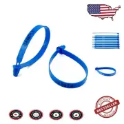 Self-Locking Security Door Seals - 500 Pcs Blue Tamper Proof Tags for Logistics