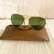 [二手] 絕版老件復古飛官款保證正品美製RayBan雷朋太陽眼鏡 AVIATOR FULL COLOR LEGEND 飛行框 /金