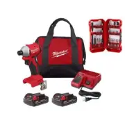 Milwaukee Impact Driver Kit 18V 1/4" Lithium-Ion Brushless Cordless 45-Piece