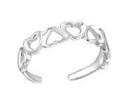 Sterling Silver Hearts Toe Ring