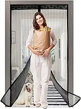 Strong Magnetic Screen Doors, Mosquito Nets, No Drilling, Quick Close, Full Frame Loop and Hook, No Slightest Gap Curtain, Pet Entry Friendly, for Living Room, Doorway, Fresh Air in (Black, 90 * 200)