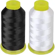 2 Roll Polyester Thread, Heavy Duty Thread, 1500Yard/Reel 210D/3 Nylon Thread for Sewing, Sewing Thread for Upholstery, Outdoor Market, Drapery, Leather, Beading, Crafts